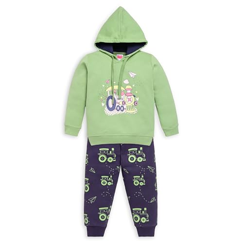 Image of LuvLap Baby Boys Full Sleeve Boys Hooded Sweatshirt & Pyjama Set