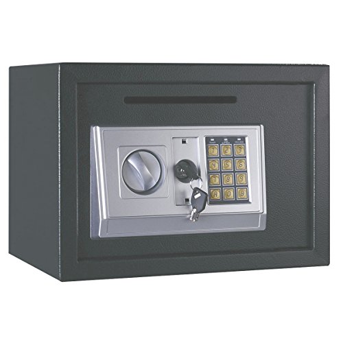 16L Laugh Digital Safe Value Safe Electronic Home Safe Box,Lock Box, Cash Box, Security Box Solid Steel for Office or Home Use - Gray