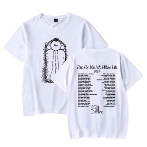 Photo de Matt Maltese Merch T-Shirt Mode Été Col Rond Manches Courtes 2025 Tour Imprimé T-shirt, blanc, XL