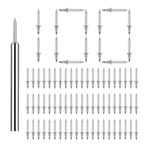 Image of 100Pcs Double Head Skirting Thread Seamless Nail, Double Headed Nails with Nail Specific Sleeve Tool, Non Marking Invisible Baseboard Nail for Wood Trim, Wall Molding, Cabinets, Furniture