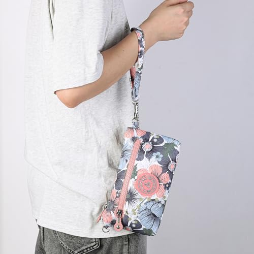 Image of Small Wristlet Wallets for Women Nylon RFID Cross body bag | Cell Phone Purse with Built-In Card Slots for Daily Outings
