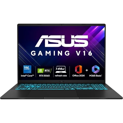 ASUS Gaming V16, Intel Core 7 240H Gaming Laptop(RTX 5060-8GB/16GB RAM/512GB SSD/FHD+/16'/144Hz/Backlit Keyboard/Windows...