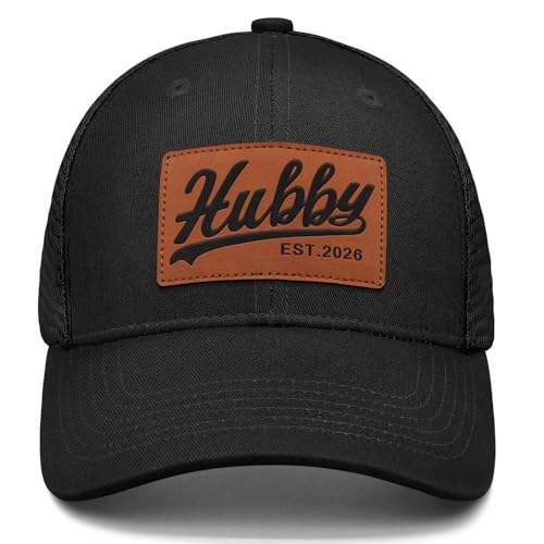 Hubby EST 2026 Patch Hat Gifts for Groom Husband Men Honeymoon Wedding Gifts Adjustable Baseball Cap