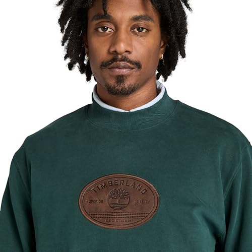 Timberland Men's Leather Badge Crewneck Sweatshirt3
