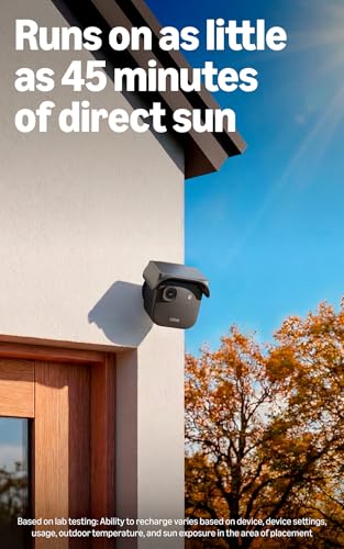 Image of Blink Solaris 2K+ (newest model) - Solar-powered battery smart security camera, wireless fixed solar panel, 2K video, Sync Module Included - 3 camera system (Black)