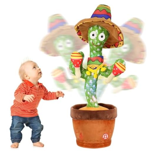 seOSTO Cactus Bailarin, Cactus Bailarin Repite español, Cactus parlanchin, Juguete Cactus de Peluche Que Baila y Repite tu Voz, con Canciones, Dancing Cactus Regalos Adecuados para Niños