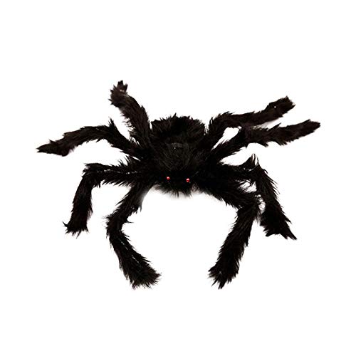 Preisvergleich Produktbild Coversolate Halloween Spinne Plüsch, 50cm, Schwarz, Spinnen für Spinnennetz Halloween Karneval Party Deko (50cm)