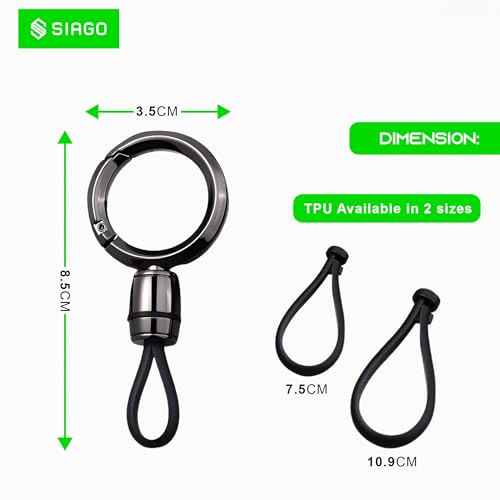 Image of SIAGO TPU Key Cover and Round Key Chain Compatible with Kia 3 Button Flip Key (Black )