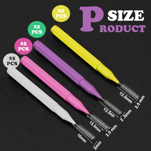 Image of Patelai 100 Pieces Braces Dental Brush for Cleaner Interdental Toothpick Dental Tooth Flossing Head Oral Hygiene Flosser Toothpick Cleaners Tooth Tool(Classic Colors,Multiple Sizes)