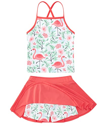 Image of Girls Tankini Swimsuit Two Piece Bathing Suit with Adjustable Strap 3-13 Years