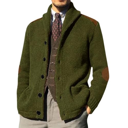 Cárdigan de punto grueso de hombre ideal para oficina y paseos de invierno