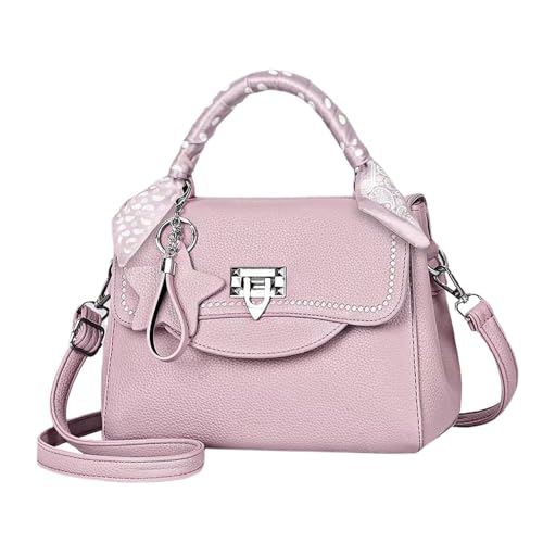 Tigpoy Women’s Large Hobo Satchel Handbag - Multi-Pocket Tote Purse with Adjustable Crossbody Strap, Daily Shoulder Bags, Top Handle Shoulder Bag (Pink)