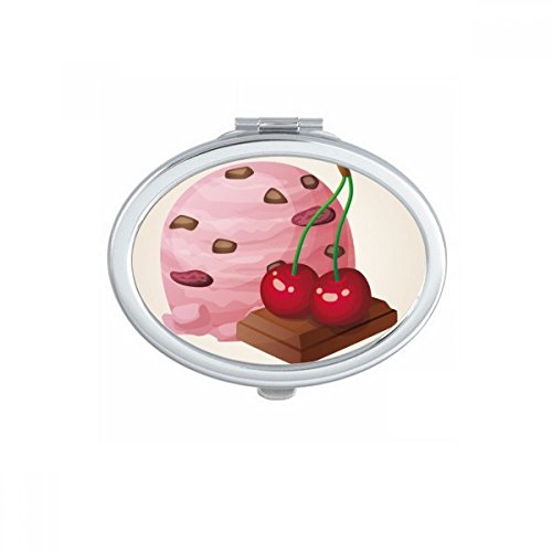 Miroir compact chocolat cerise violet mignon de maquillage portable