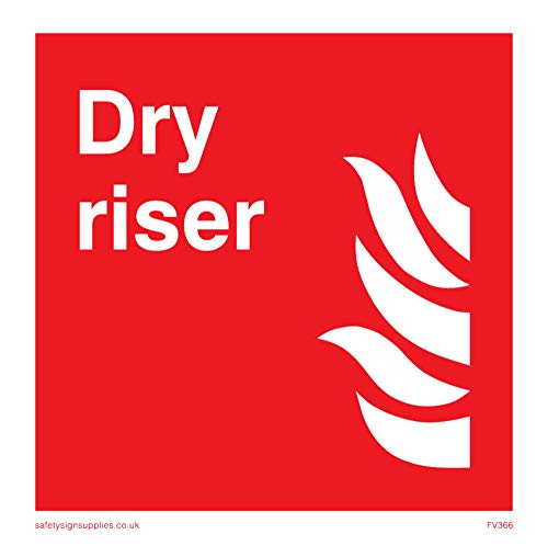 Viking Segni Fv366-S85 – 1 M "Dry Riser Sign, 1 Mm Plastica Semi-Rigida, 85 Mm H X 85 Mm W