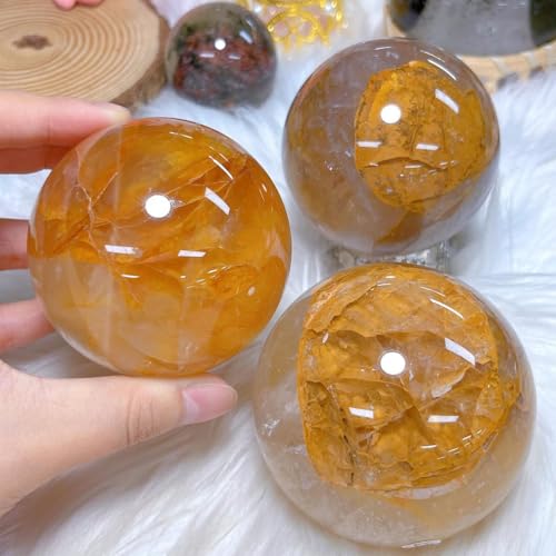 Golden Healer Crystal Sphere 6-7cm (2.4?2.8 inch) ? Crystal Ball for, Balancing, Home Office Decor, Birthstone Wishing Balls