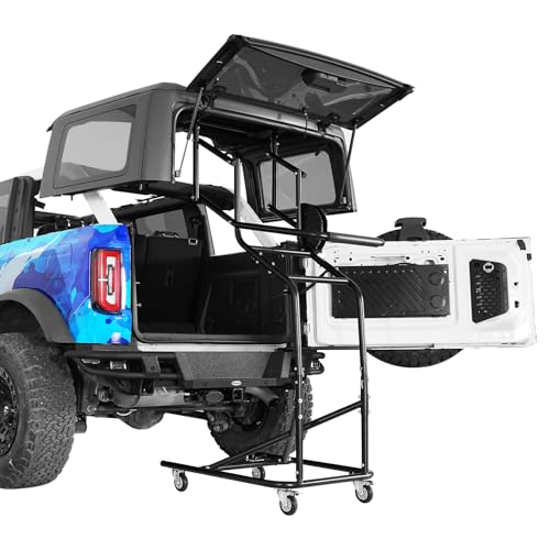 Hooke Road Upgraded Hard Top Remover Lift for Jeep Wrangler TJ JK JL Ford Bronco 4-Door One-Person Removal System Vehicle Hardtop Roof Removal and Storage Cart