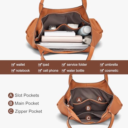 Bolso Hobo para mujer de cuero genuino suave miniatura 5