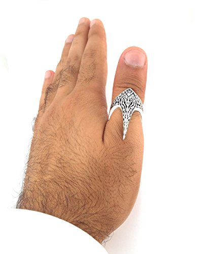 Fang Gothic Biker Retro Genuine Solid 925 Stelring Silver Turkish Handmade Luxury Men's Thumb Ring4