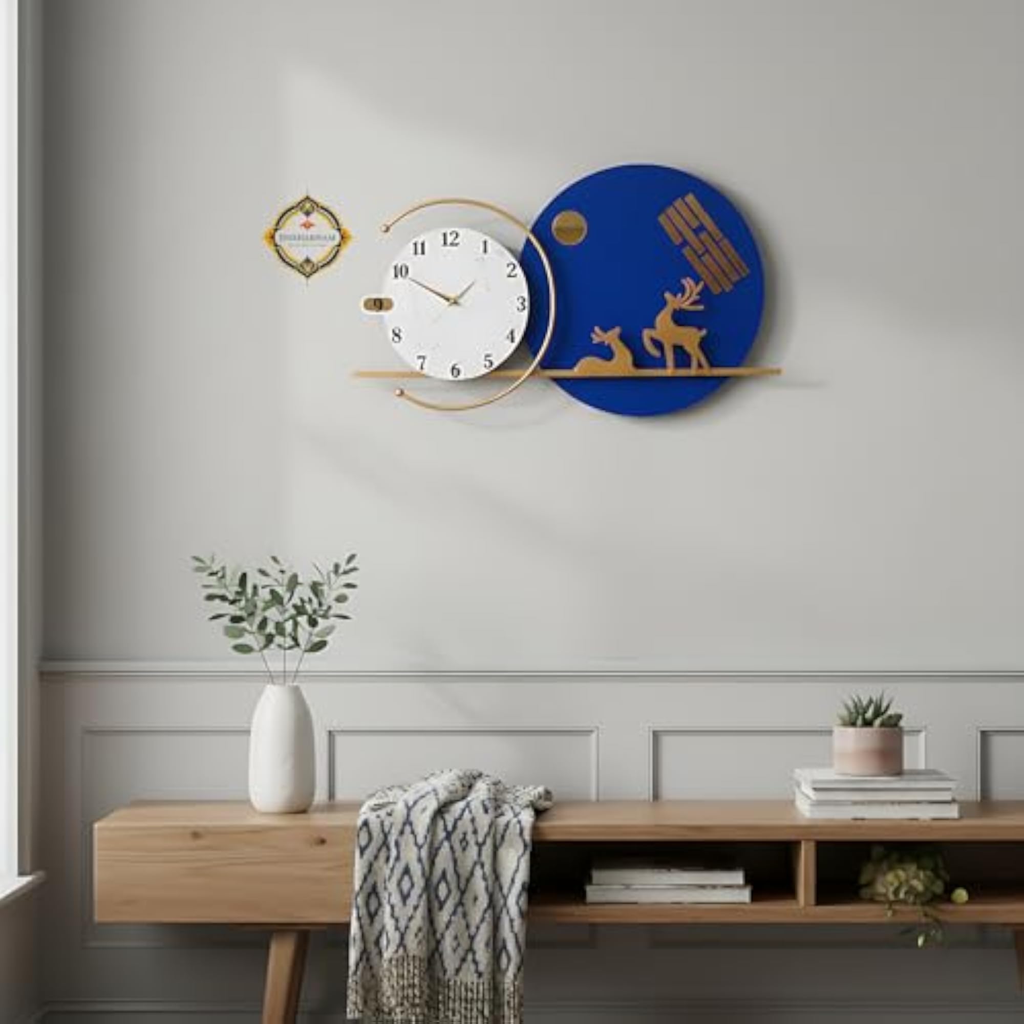 Designer Metal Wall Clock for Living Room, Bedroom