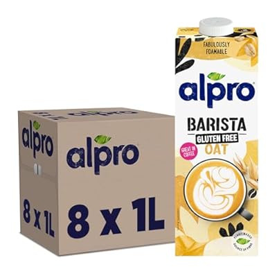 Alpro Bebida Vegetal de Avena Sin Gluten Barista - Pack de 8 x 1L