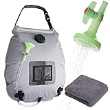 N&K Camping Solar Outdoor Shower Bag with Quick Dry Towel. 5 gallons Portable Water, Heating Shower...