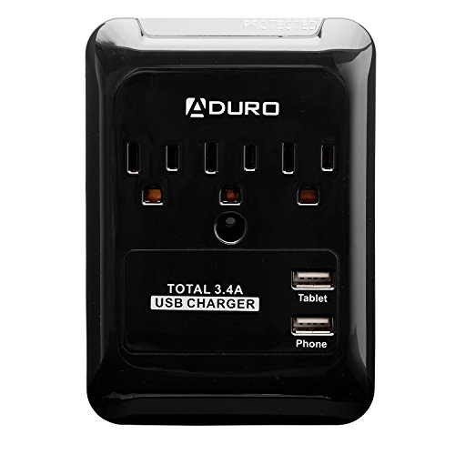 Aduro Surge Slim Protector USB Charger, Black