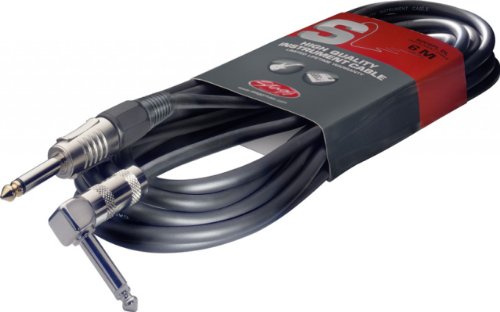Stagg 20ft. S-Series, phone-plug/angled phone-plug, deluxe Instrument cable