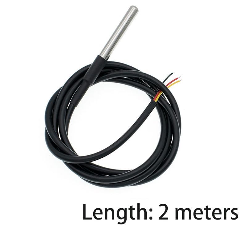 5pcs DS18B20 Temperature Sensor Temperature Probe Stainless Steel Package Waterproof 2M