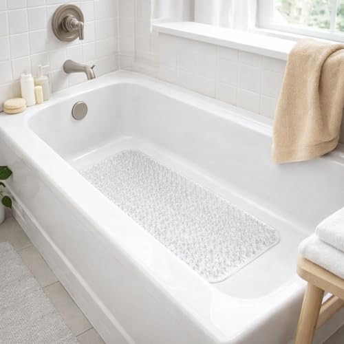 Grass Textured Spa Quality Foot Scrubber Bath Mat Bathroom Tub & Bath Mat Anti-Slip 24.5