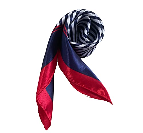 Silk Feeling Square Satin Head Scarf, Neck Scarves Kerchief for Women Ladies Girls, 19.7"x19.7" (50x50cm)2