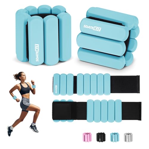 Image of Wrist Ankle Weights for Women 2 Pack(1lb Each), Ideal for Strength Training | Adjustable Silicone Wearable Arm and Leg Weights for Pilates, Gym, Yoga, Cardio. Waterproof, Anti slip, Sweat Proof