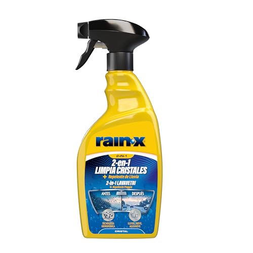 Rain-X Limpiaparabrisas 2 en 1 - Repelente de lluvia - Limpieza sin rayas - Protección contra suciedad, nieve e insectos - 500 ml