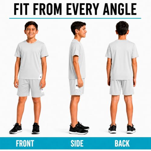 Image of RBX Boys Short Set - 2 Piece Active Performance Short Sleeve Athletic Shirt and Basketball Shorts with Elastic Waistband