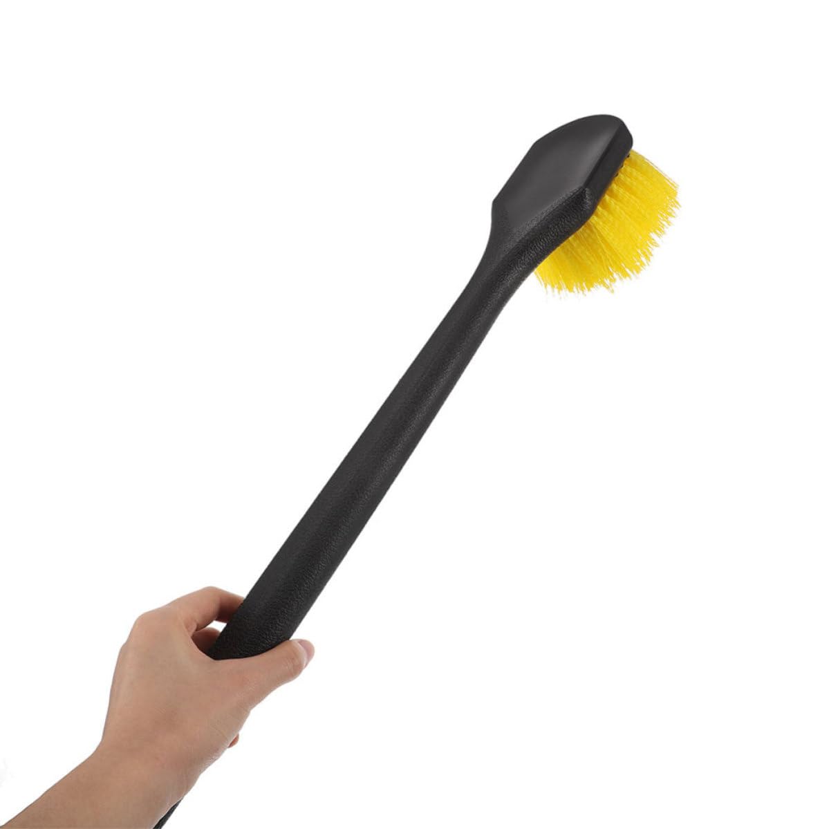 2 Pezzi Spazzola per Pneumatici Auto Manico in Plastica per Pulizia Ruote e Pneumatici, Strumento Versatile per Lavaggio Auto e Detailing Professionale