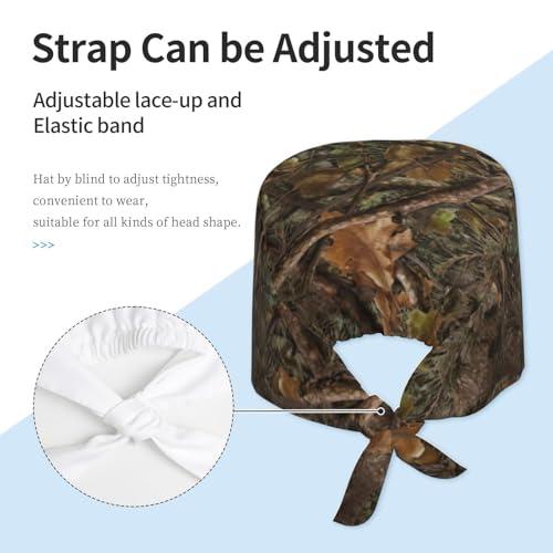 Image of Working Cap Scrub Cap with Sweatband Adjustable Unisex Women Tie Back Hat Nurse Surgical Caps
