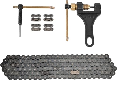 Trkimal 420 Kette 132 Glieder mit Kettenunterbrecher und Kettenhauptglied Ersatz für 50cc 70cc 90cc 110cc 125cc Dirt Pit Bike ATV Quad Go Kart Scooter Mini Bike