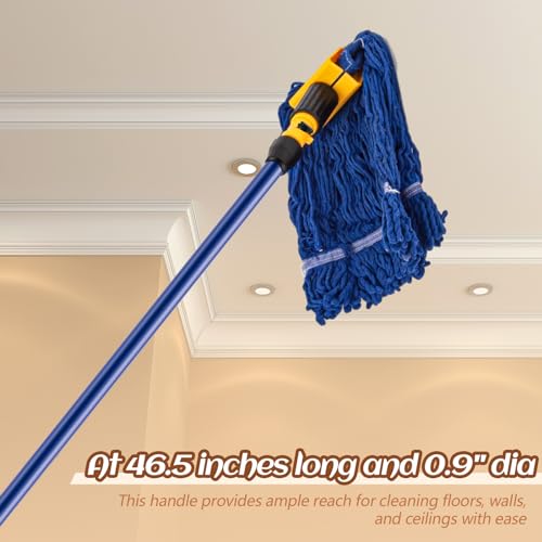 Image of Gisafai 46.5 Inch Broom Handle with Threaded Tip,Blue,20 Pcs