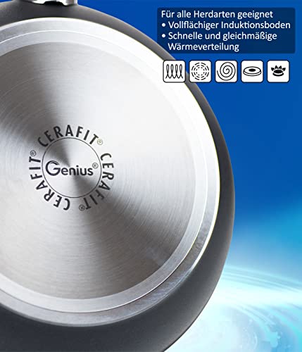 Genius Cerafit Plasma Bratpfanne 24 cm mit Glasdeckel – Induktionspfanne