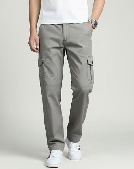 Image of Vikita Enterprise Men's Relaxed Fit Cotton Cargo Pant with Full Length and Zipper Closure Type | Mens Cargo Pants with Pocket