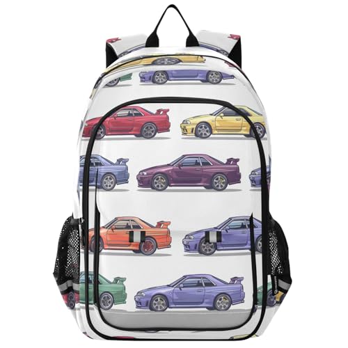 Sac à dos ordinateur portable enfants voitures de course pour transporter les cahiers sans fatigue