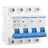 ecurie Typ C Heschen DC Miniatur-Leistungsschutzschalter, HSB6C-DC, 4 Polig, DC1000V 16A, Photovoltaik-Leistungsschalter, für Solar-PV-Anlage Solarzellen Gittersystem, 35mm DIN-Schienenmontage