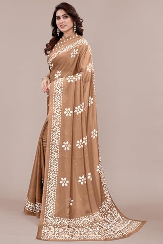 Image of MIRCHI FASHION Saree for Woman Chiffon Batik Printed | Lightweight Daily Wear Women's Office Sari with Blouse Piece (Available in 40 Colours)