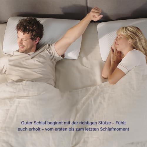 Emma Classic Stützkissen 70x40 – Ergonomisches Nackenkissen mit Memory Foam – Höhenverstellbares Kopfkissen für Seiten-, Rücken- & Bauchschläfer – Waschbarer Bezug, Atmungsaktiv