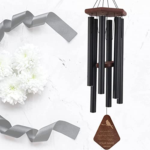 Image of ASTARIN Personalized Name Memorial Wind Chimes, Sympathy Gift for Loss of Lover Mom Dad, Bereavement Deep Tone Wind Chimes for Outside in Memory Gift, Decor Outdoor Garden Patio