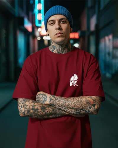 Image of AUSK Baggy Hip-Hop T-Shirt for Men - Graphic Printed T Shirts || Oversized Men Tshirt || T-Shirts
