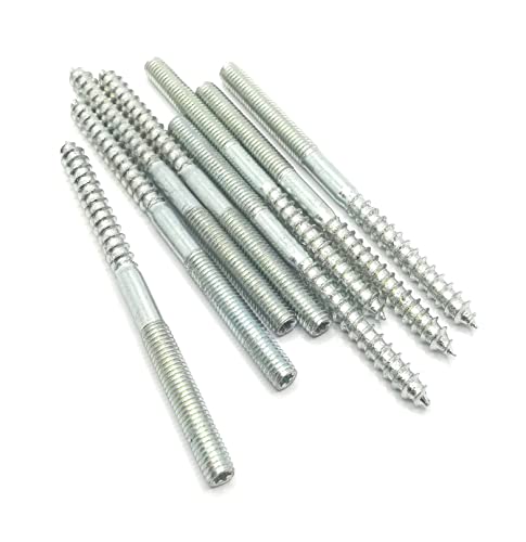 Image of Hanger Bolt M6x90 Silvery Double Headed Bolt Self-Tapping Screw for Furniture 8Pcs
