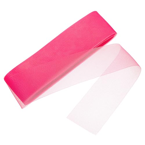 uxcell 25 Yards 3 Inch Wide Polyester Horsehair Braid, 1 Roll Stiff Horsehair Braid for Polyester Boning Sewing Wedding Dance Dress Skirt Hat Trimming Accessories, Pink