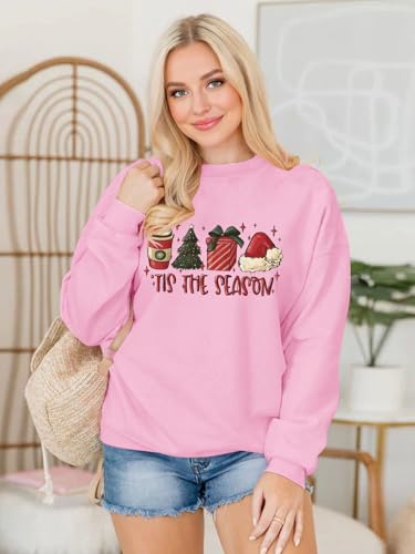 Christmas Sweatshirts for Women Funny Christmas Tree Xmas Cute Graphic Long Sleeve Shirt