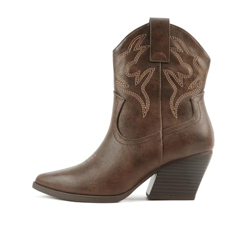 Image of Soda inchBLAZING inch ~ Women Western Bootie Pointe Toe with Low Heel (Wide Fit Available)