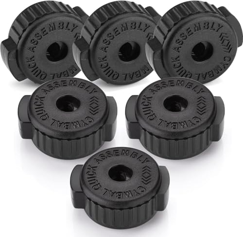 ZYEKIU 6 Pcs Black Plastic Cymbal Nuts 8 mm Quick Release Cymbal Nut Drum Cymbal Nuts Cymbal Mate for Percussion Replacement Kitparts